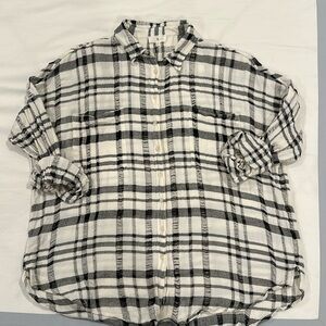 Lou & Grey Buffalo Plaid Button Down Top